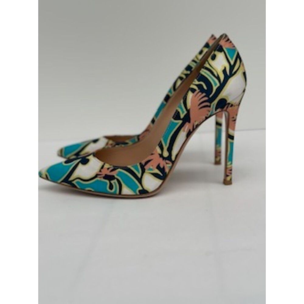 Gianvito Rossi Multicolor Abstract Print Stiletto Pumps Sz 38.5